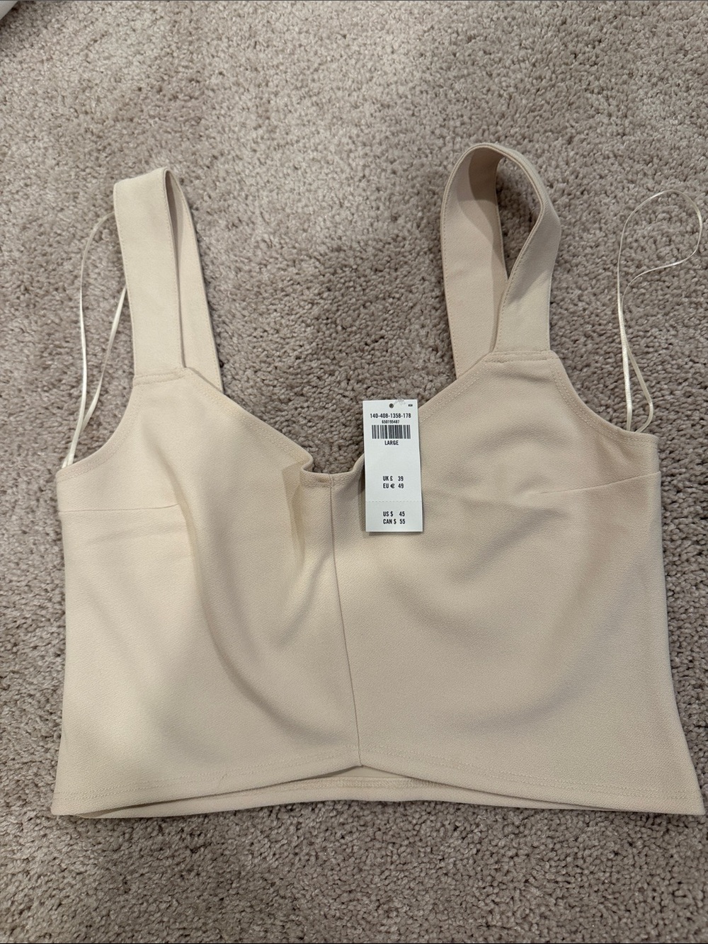 Abercrombie & Fitch Beige Crop Tank Top